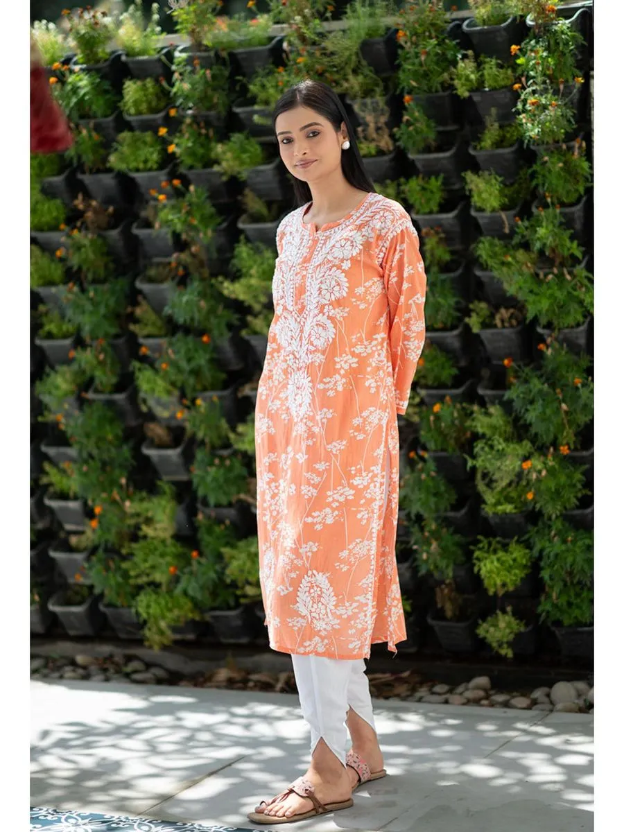 Zainab Chikankari Mulmul Straight Kurti