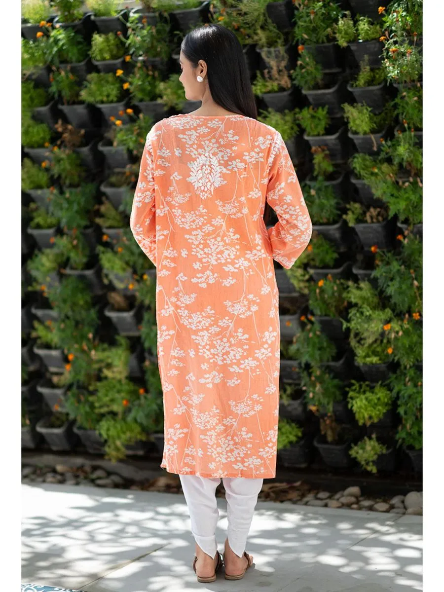 Zainab Chikankari Mulmul Straight Kurti