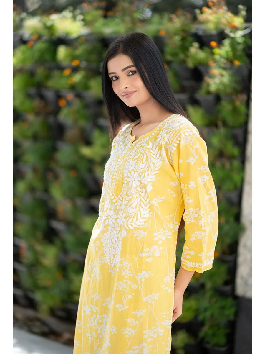 Zainab Chikankari Mulmul Straight Kurti