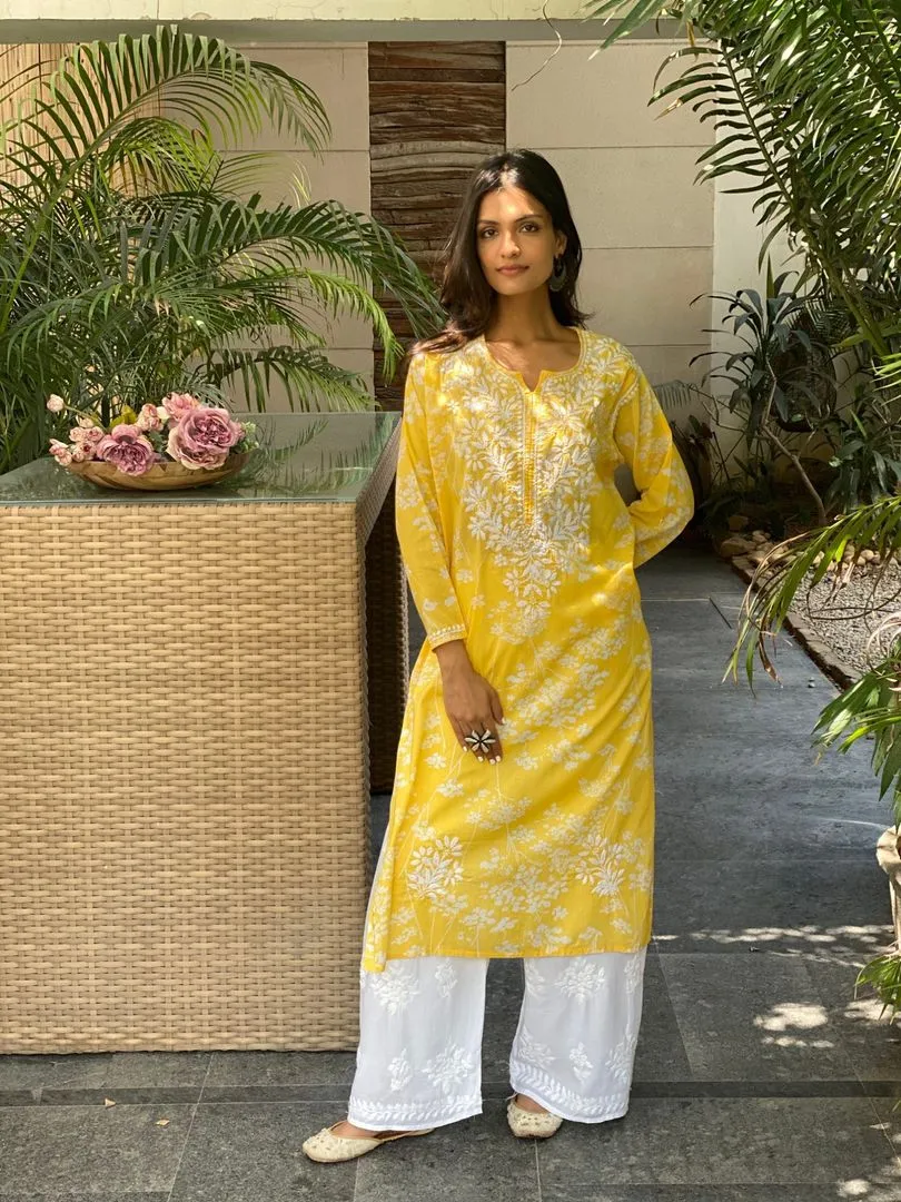 Zainab Chikankari Mulmul Straight Kurti