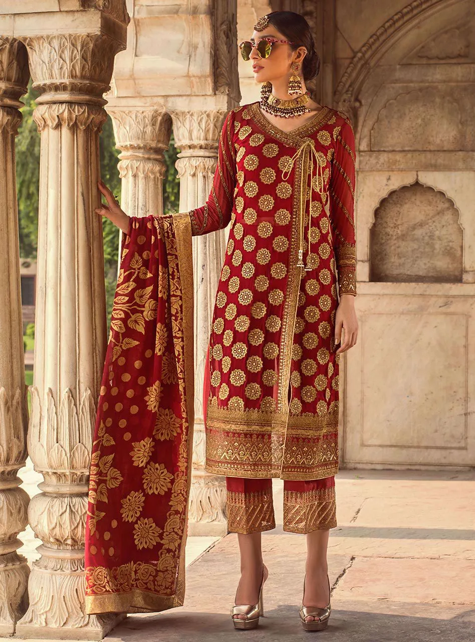 Zainab Chottani Jamdani Wedding Festive Collection 2019 – JWF04 - Gul Surkh