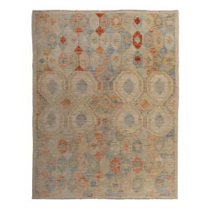 Zameen Multicolored Geometric Modern Wool Rug - 5'1" x 6'4"