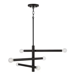 Zane 6-Light Chandelier in Matte Black