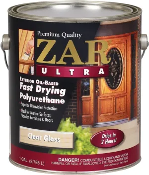 ZAR 34013 Exterior Polyurethane, Gloss, Liquid, Amber, 1 gal, Can :GAL: QUANTITY: 2