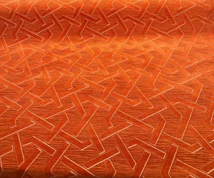 Zara Orange Marmalade Geometric Designed Velvet Fabric by the yard