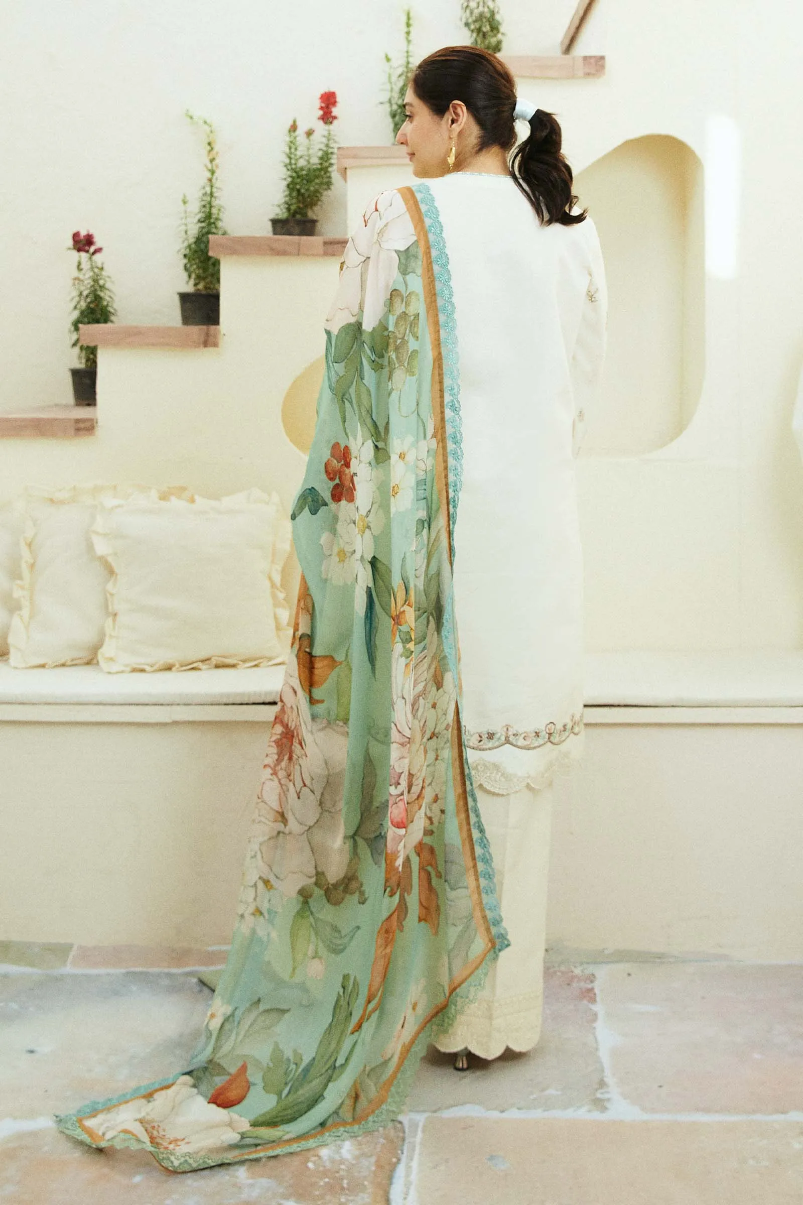 Zara Shahjahan X Durefishan · Coco Lawn Eid Edit 2024 – IVORY-D10