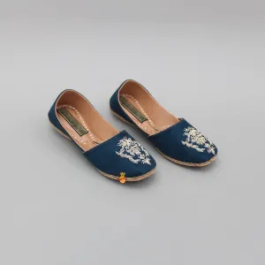 Zardozi Embroidered Blue Jutti