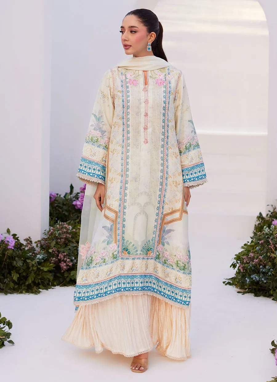 Zaza Prints '24 - Turkish Aqua Shirt And Dupatta