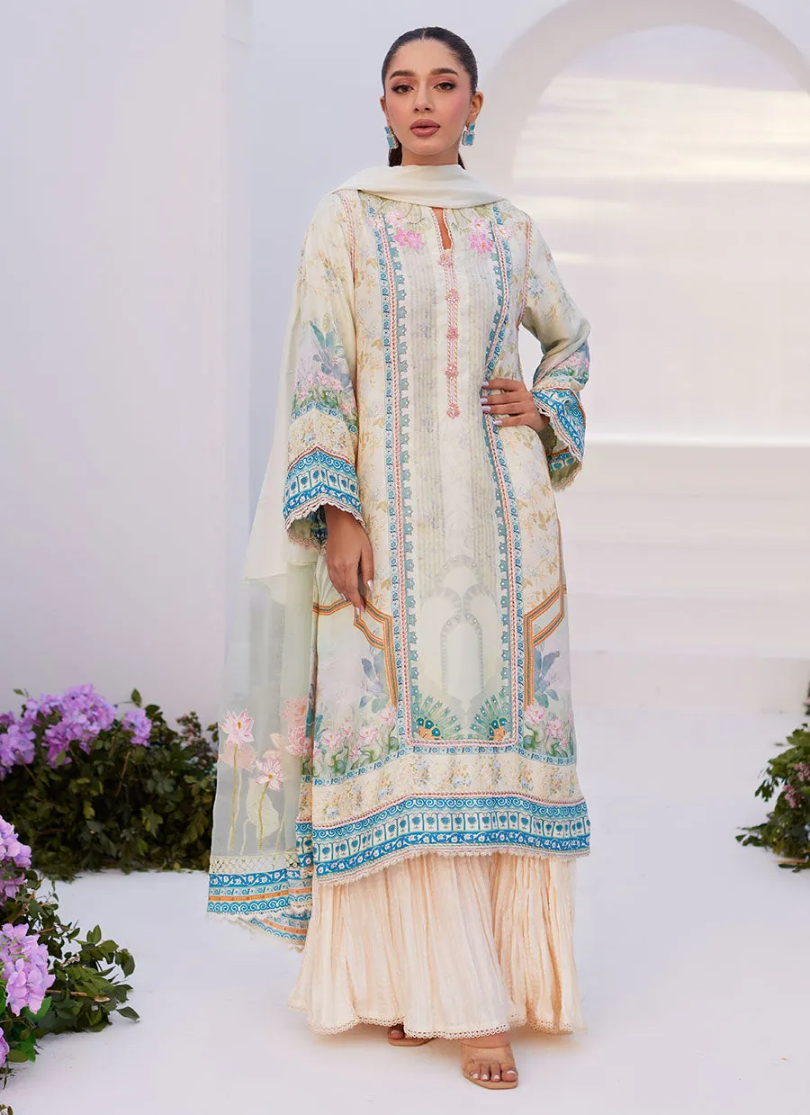 Zaza Prints '24 - Turkish Aqua Shirt And Dupatta