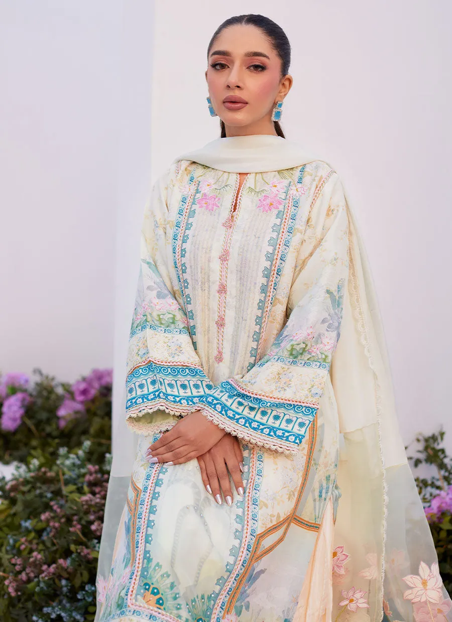 Zaza Prints '24 - Turkish Aqua Shirt And Dupatta