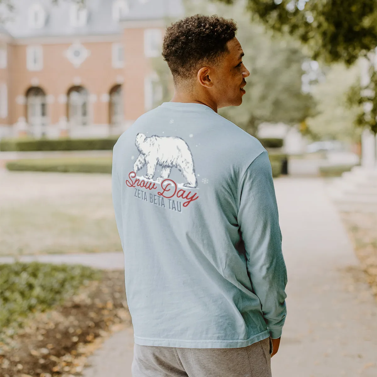 ZBT Comfort Colors Snow Day Long Sleeve Pocket Tee