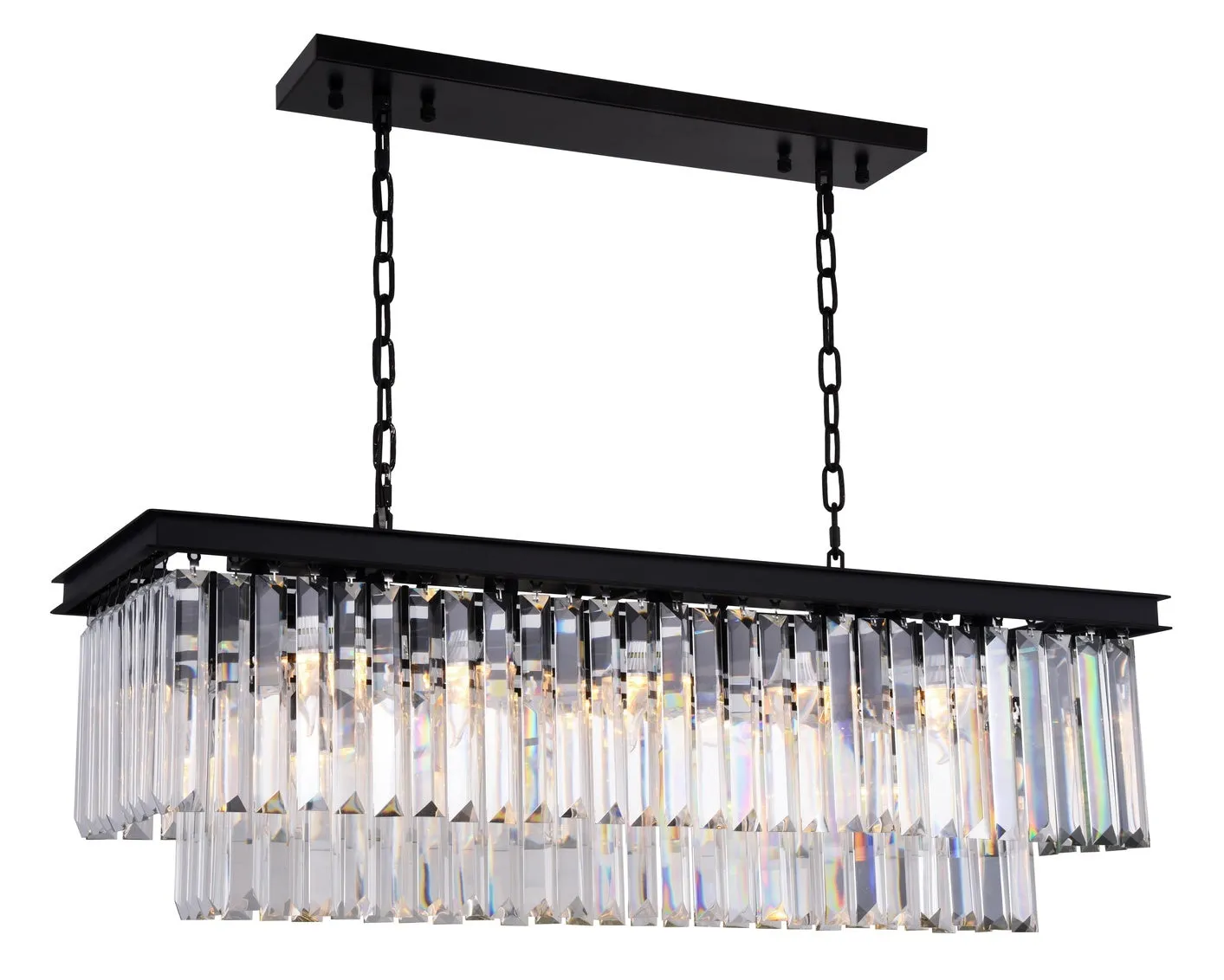 ZC121-1232D40MB/RC - Urban Classic: Sydney 12 light Matte Black Chandelier Clear Royal Cut Crystal