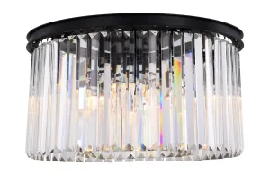 ZC121-1238F26MB/RC - Urban Classic: Sydney 8 light Matte Black Flush Mount Clear Royal Cut Crystal