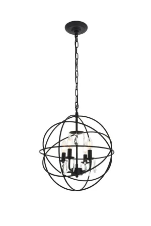 ZC121-LD5055D16MB - Living District: Wallace 4 light Matte Black Pendant