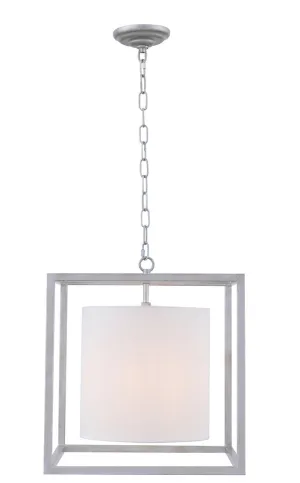 ZC121-LD6005D16S - Living District: Mirin 1 light Vintage Sliver and White shade pendant