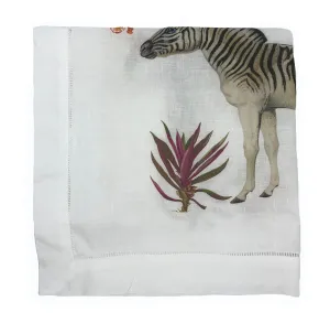 ZEBRA SEEING DOUBLE 22"X22" HEMSTITCH DINNER NAPKIN, SET OF 4