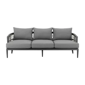 Zella - Outdoor Patio Sofa - Light Gray / Earl Gray