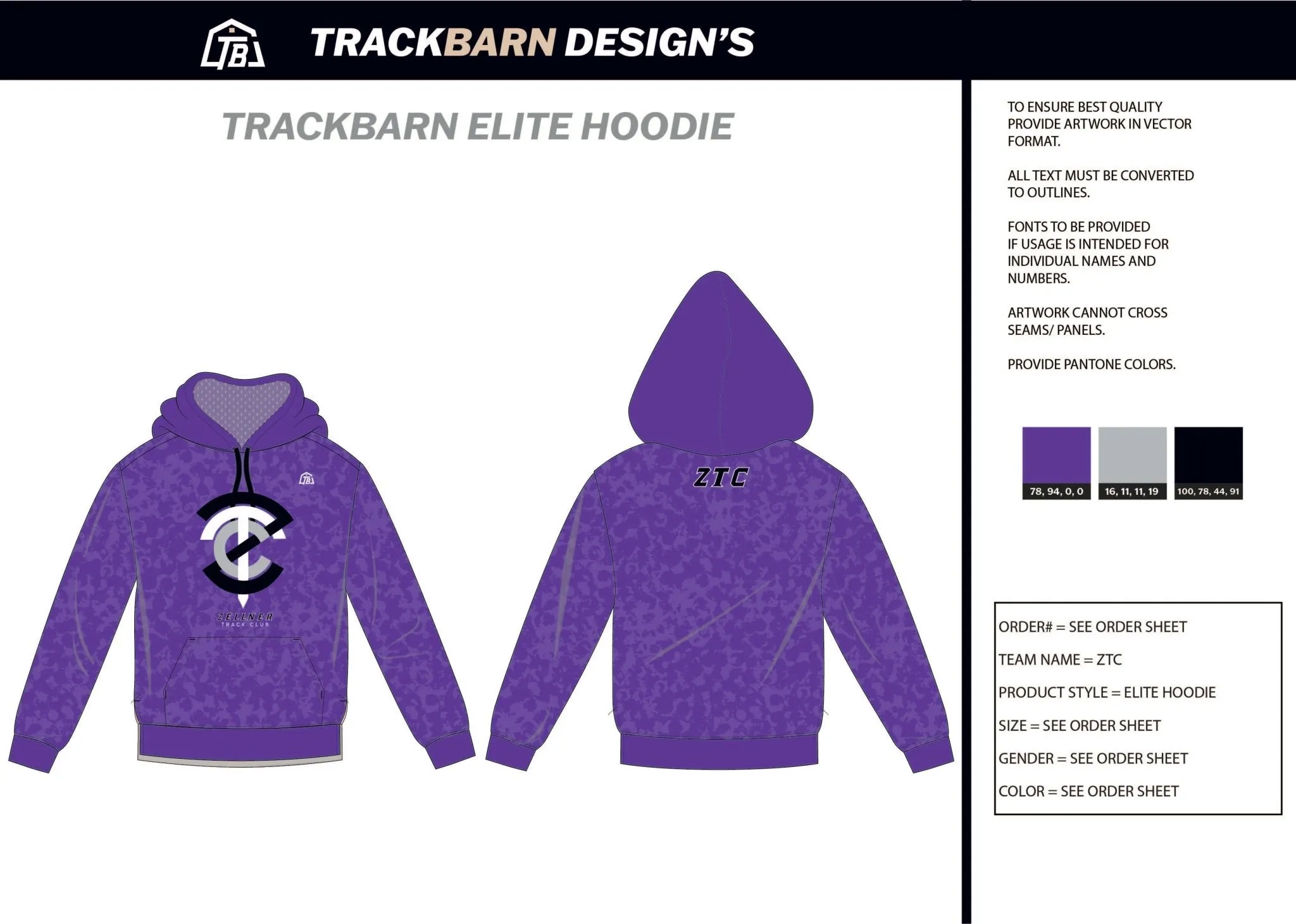 Zellner-Track-Club Womens Pullover Hoodie