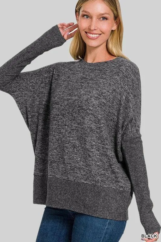 Zenana Hacci Dolman Sleeve Sweater