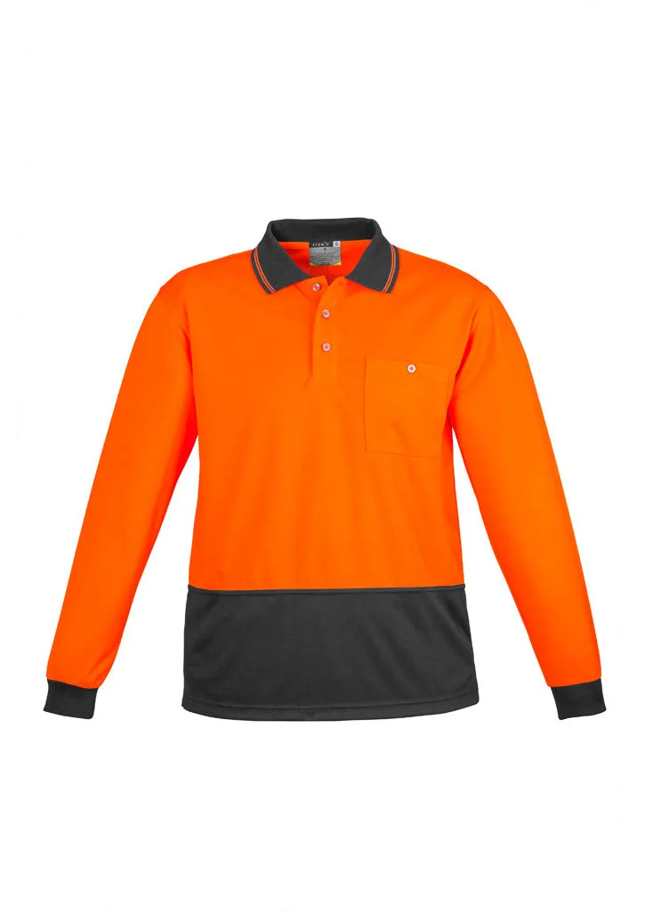 ZH232 Syzmik Hi Vis Basic Spliced Long Sleeve Polo - Seconds