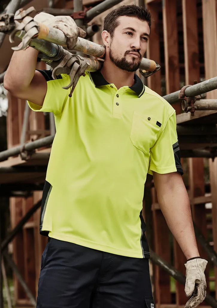 ZH465 Syzmik Mens Reinforced Hi Vis Squad S/S Polo