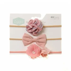 Ziggle Baby Pink Roses Hairbow Set