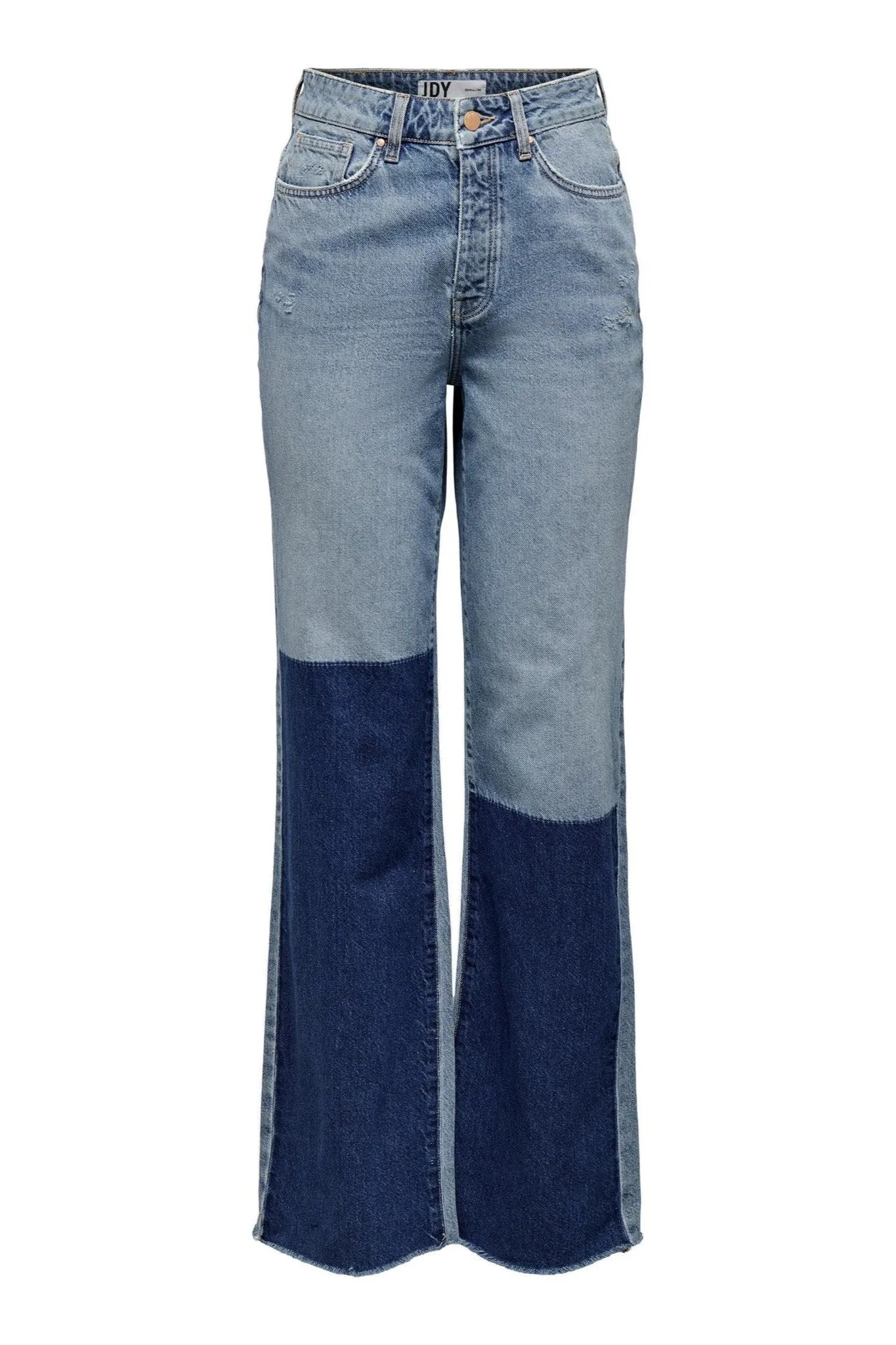 Zikka Colour Block Trousers - Medium Blue Denim