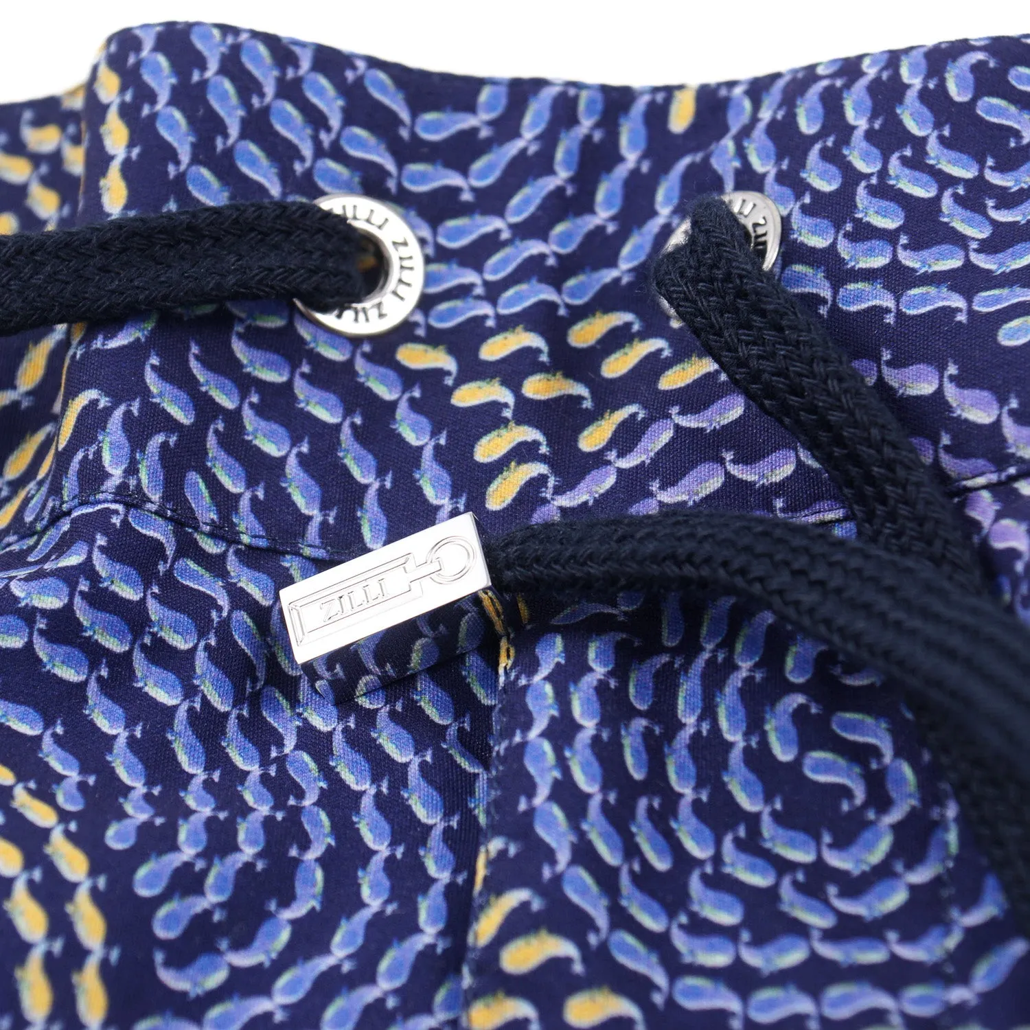 Zilli Whale Print Swim Trunks