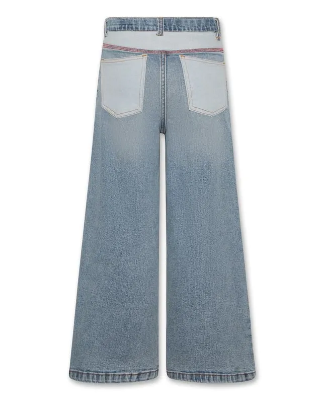 zina patch jeans pants  - wash light