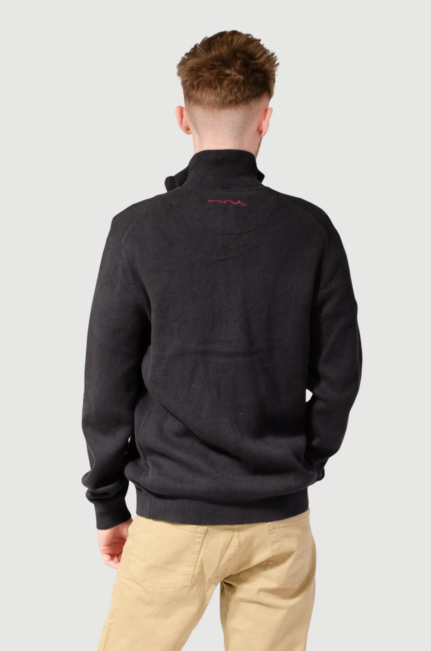 Zip Front Fine Knit Sweater