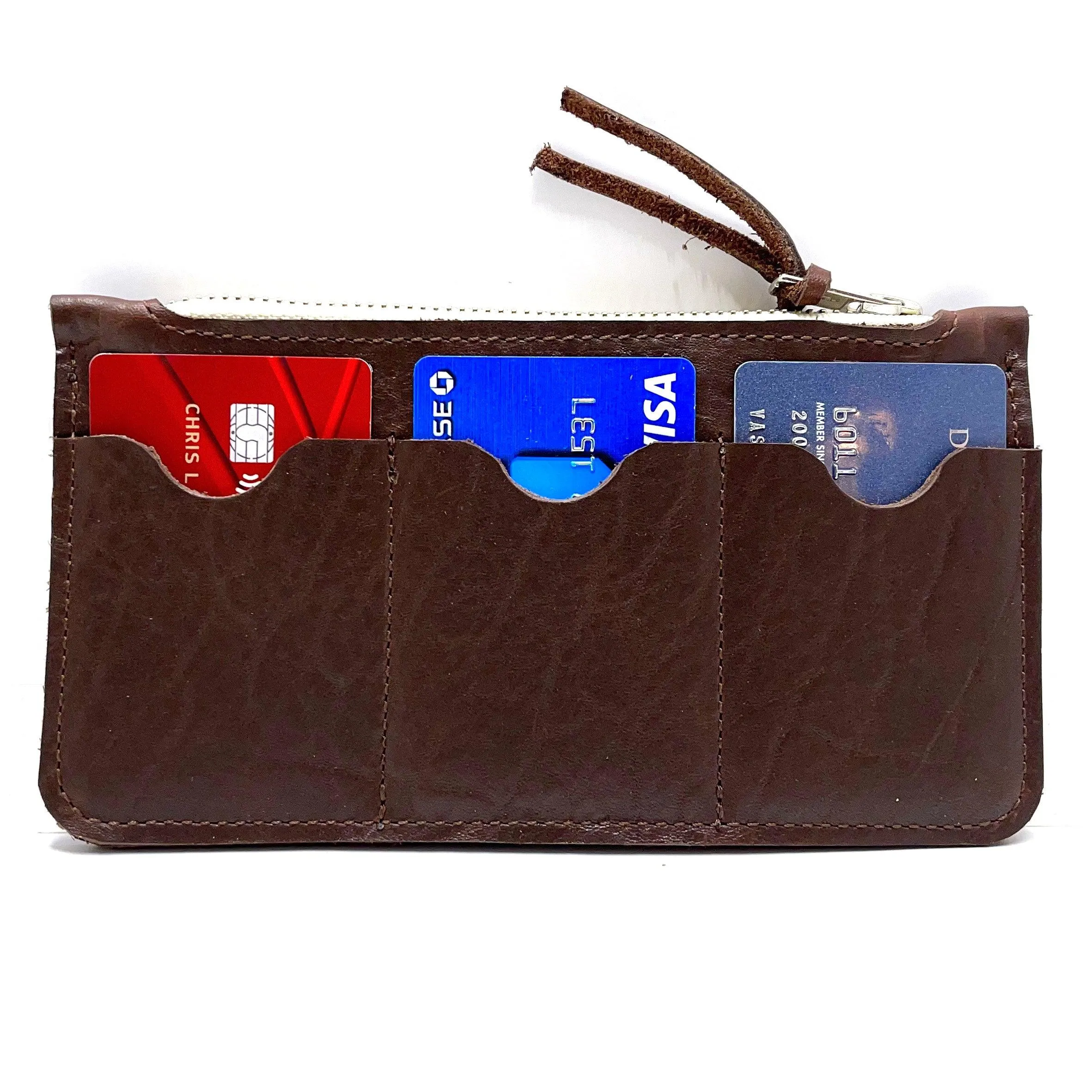 Zip Top Leather Wallet