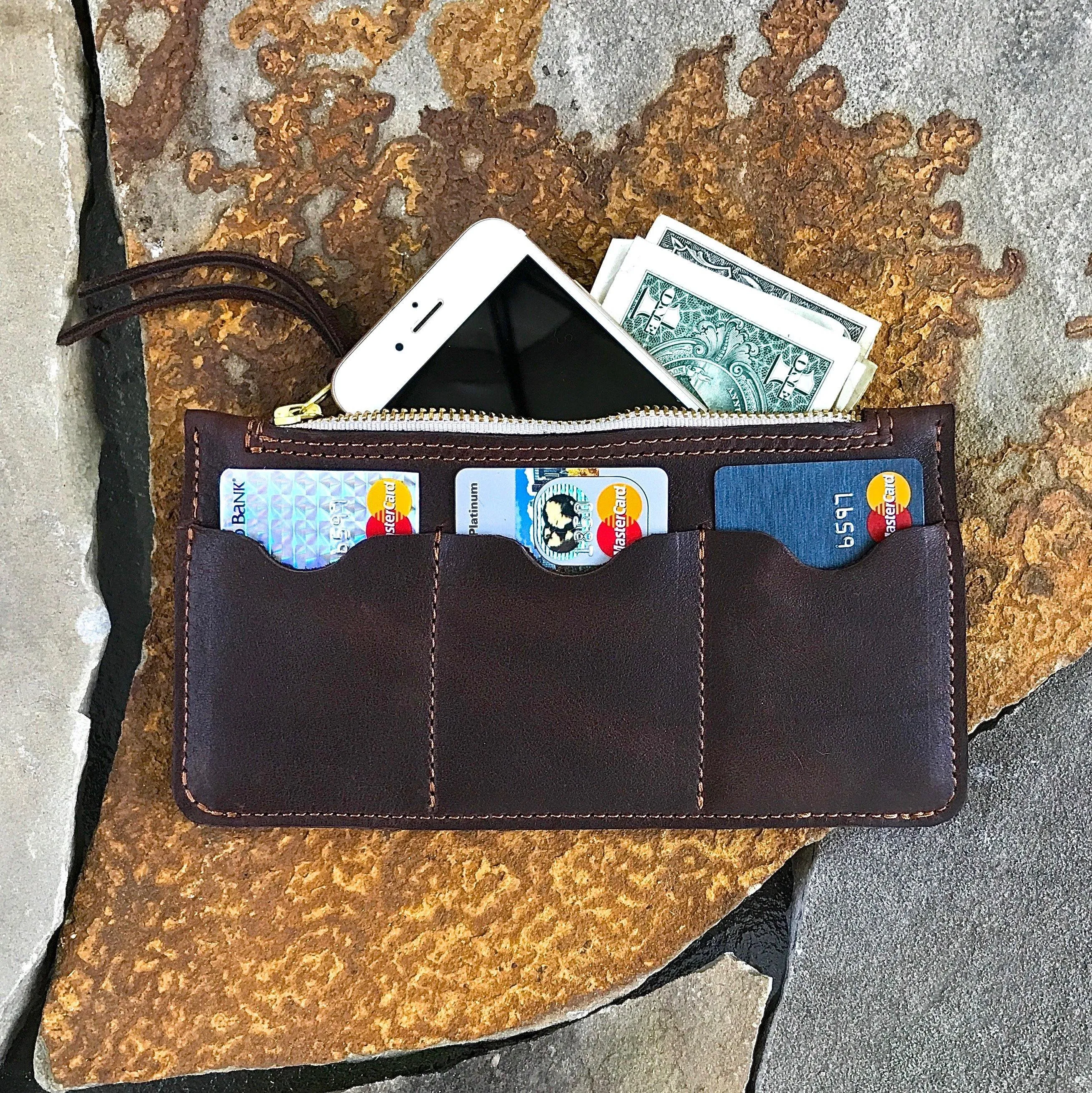 Zip Top Leather Wallet