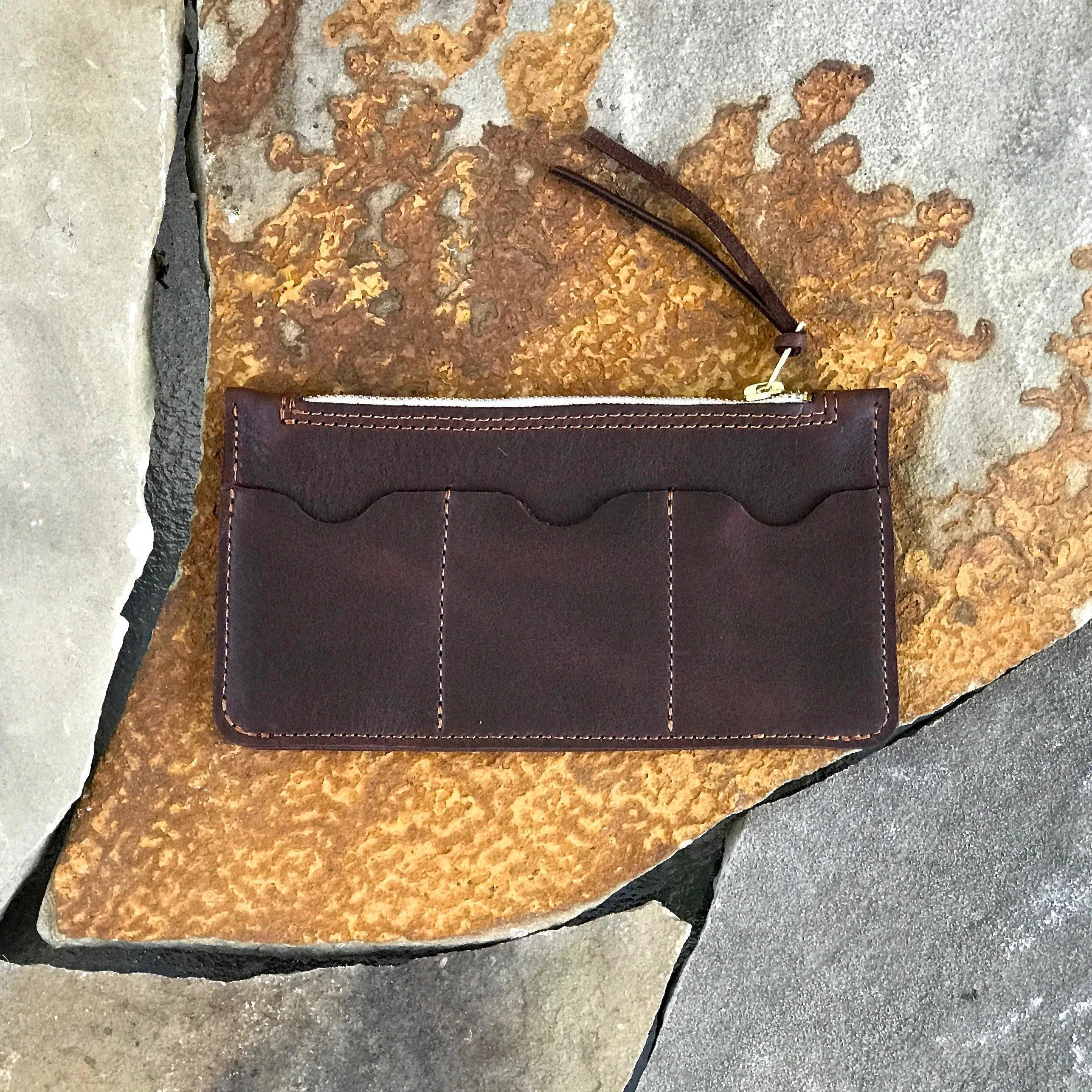 Zip Top Leather Wallet