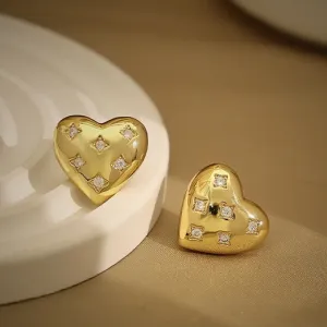 Zircon Heart Earrings