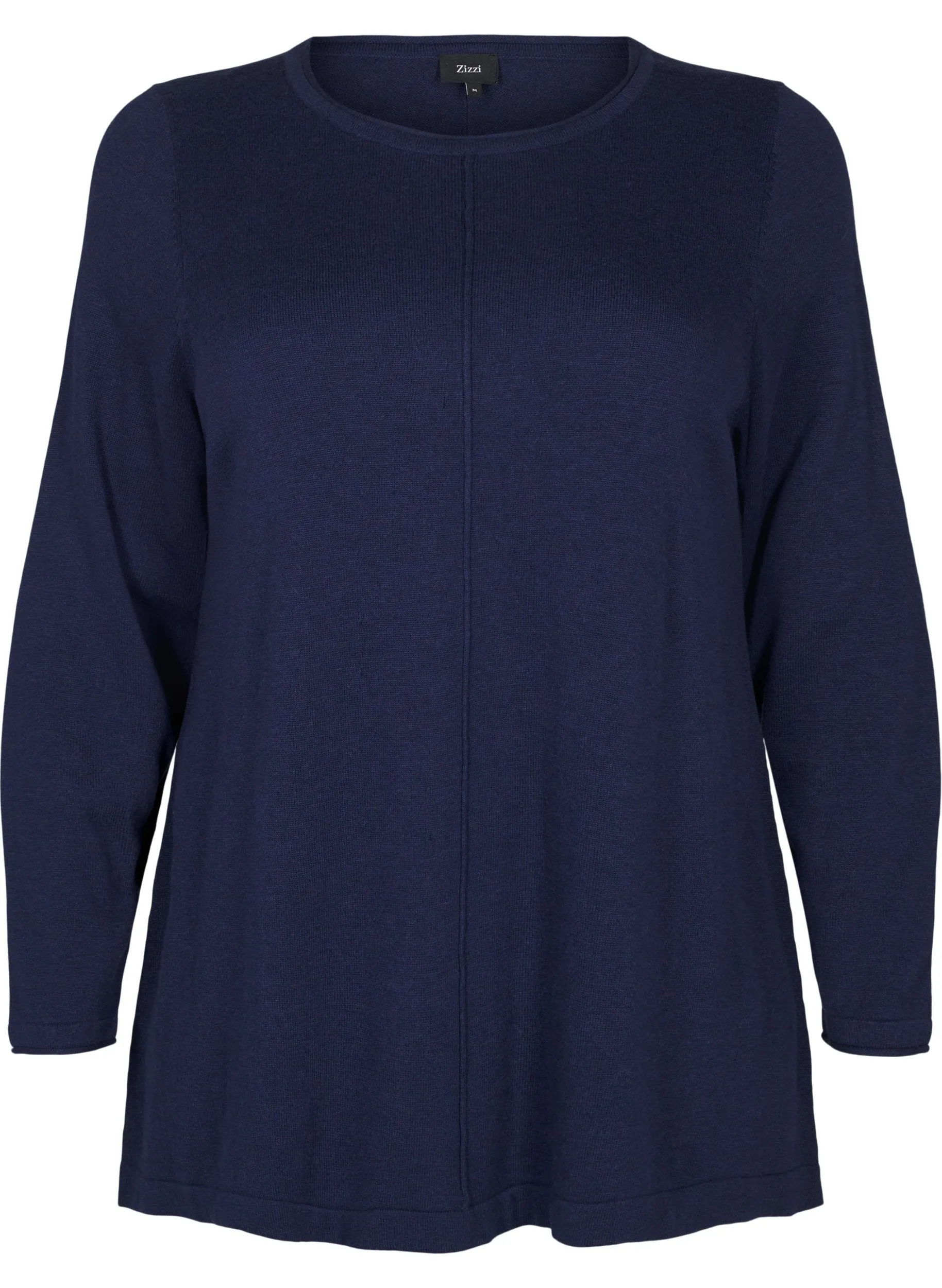 Zizzi Shape Knit Jumper in Navy