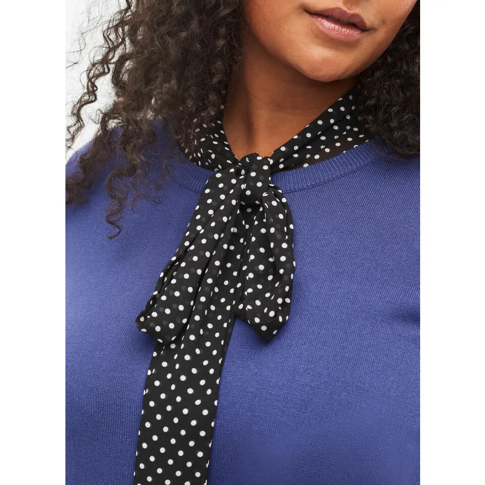 Zizzi Tie Detail Collar in Dotted Print