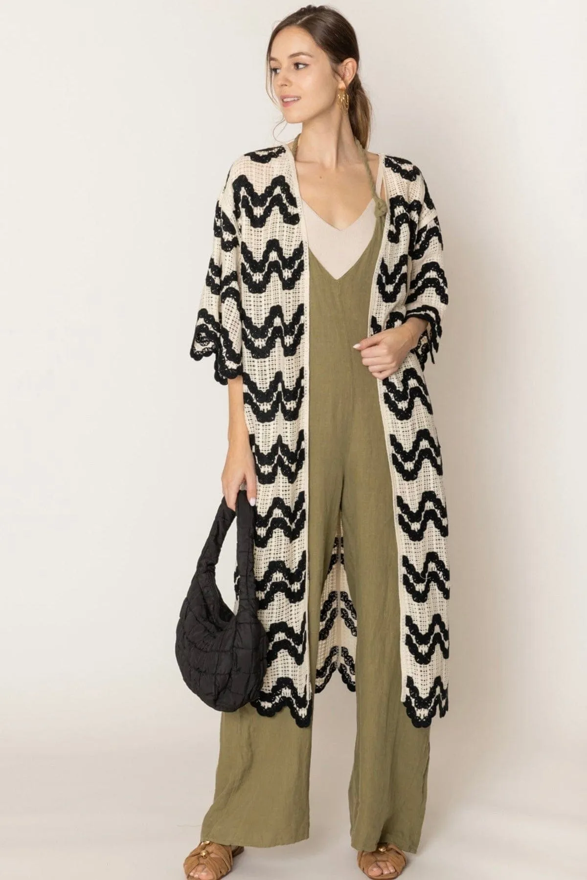 ZLC410050 Esther Wave Pattern Crochet Kimono