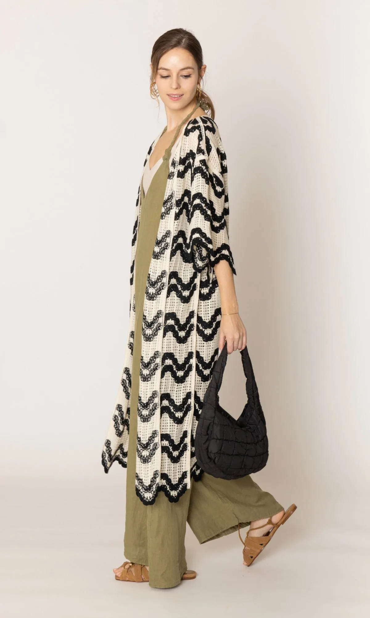 ZLC410050 Esther Wave Pattern Crochet Kimono