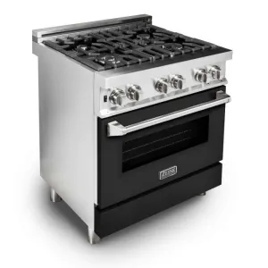 ZLINE 30 IN. Professional Dual Fuel Range with Black Matte Door (RA-BLM-30)