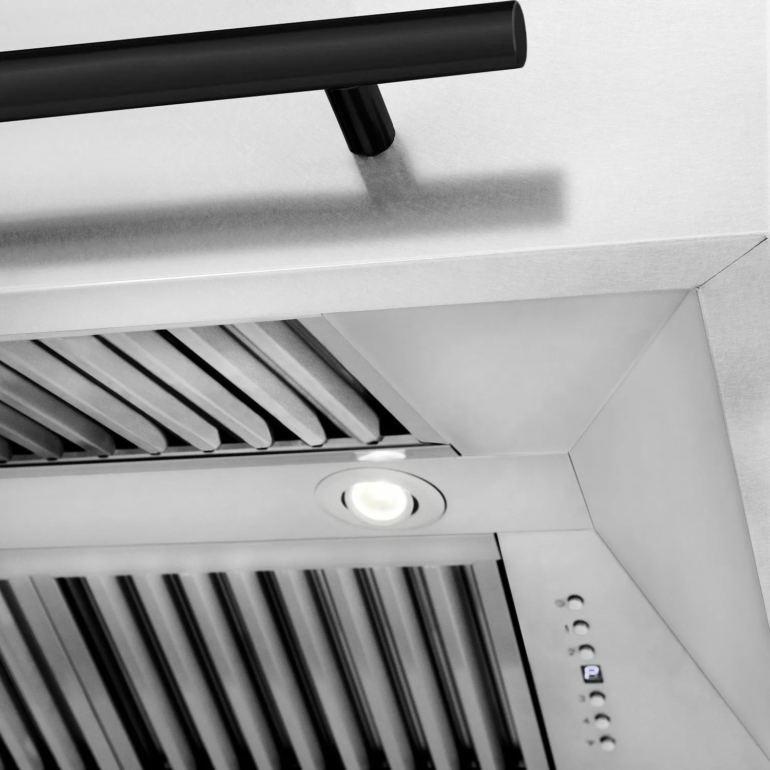 ZLINE 30" Autograph Edition DuraSnow® Stainless Steel Range Hood with White Matte Shell and Matte Black Handle (8654SNZ-WM30-MB)