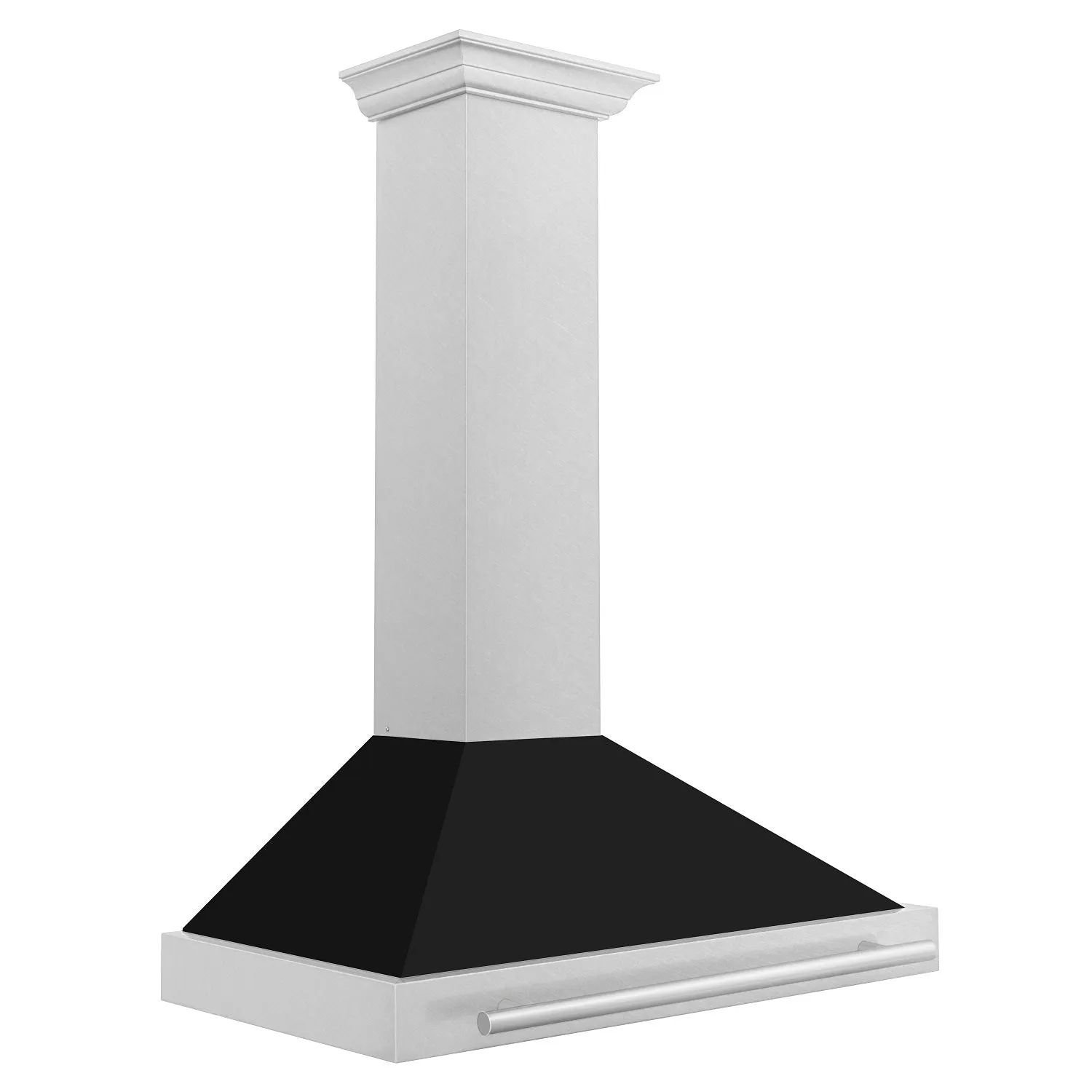 ZLINE 36" DuraSnow® Stainless Steel Range Hood with  Black Matte Shell and Stainless Steel Handle