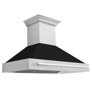 ZLINE 48" DuraSnow® Stainless Steel Range Hood with Black Matte Shell (8654SNX-BLM48)