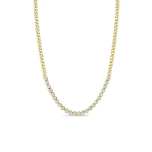 Zoë Chicco 14K Yellow Gold Diamond Tennis Station Necklace