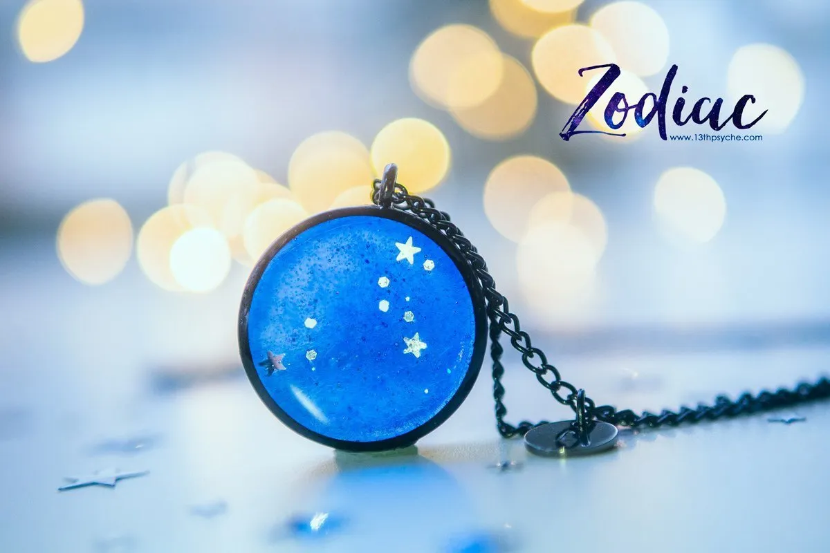 Zodiac jewelry, Leo constellation necklace