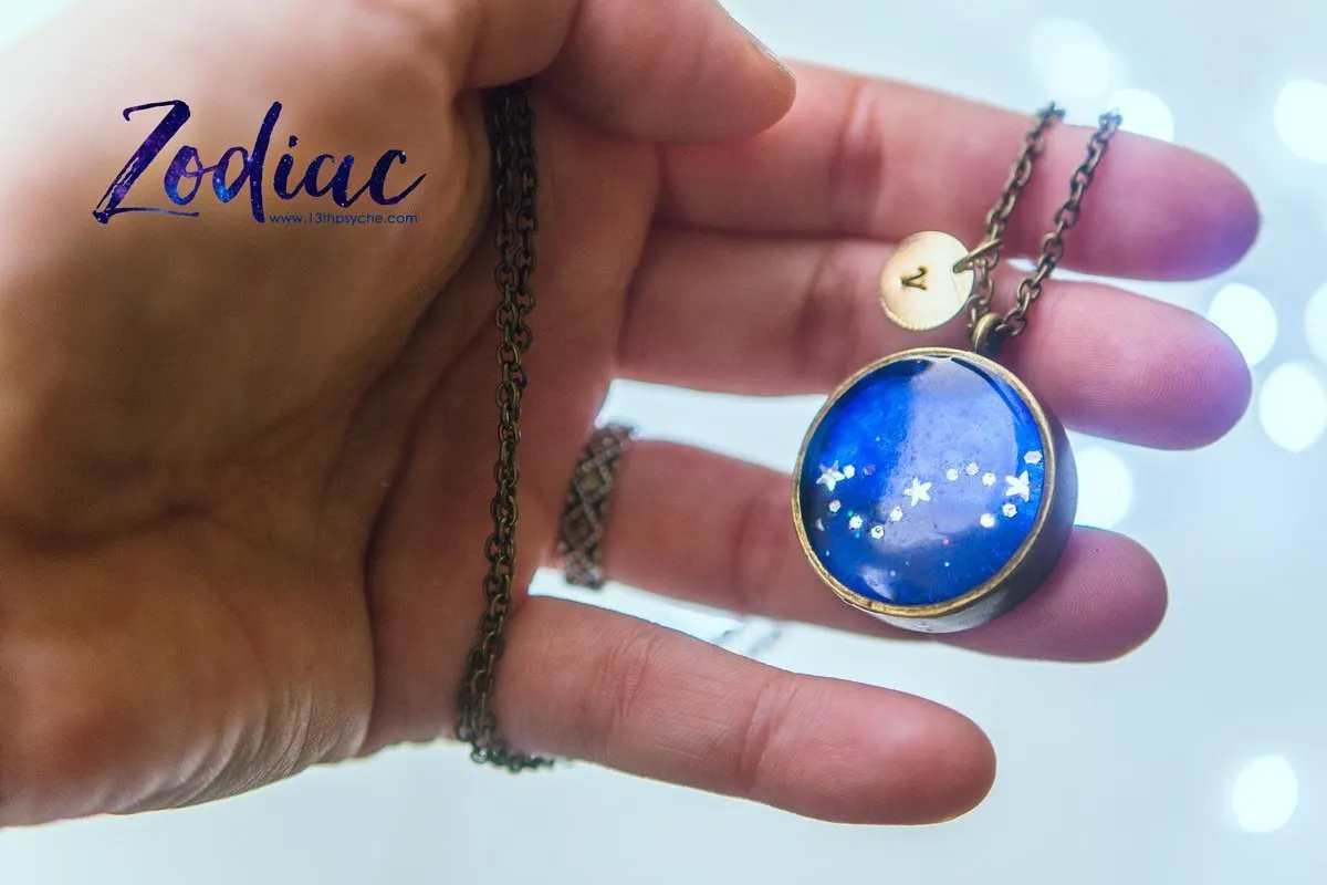 Zodiac jewelry, Scorpio constellation necklace