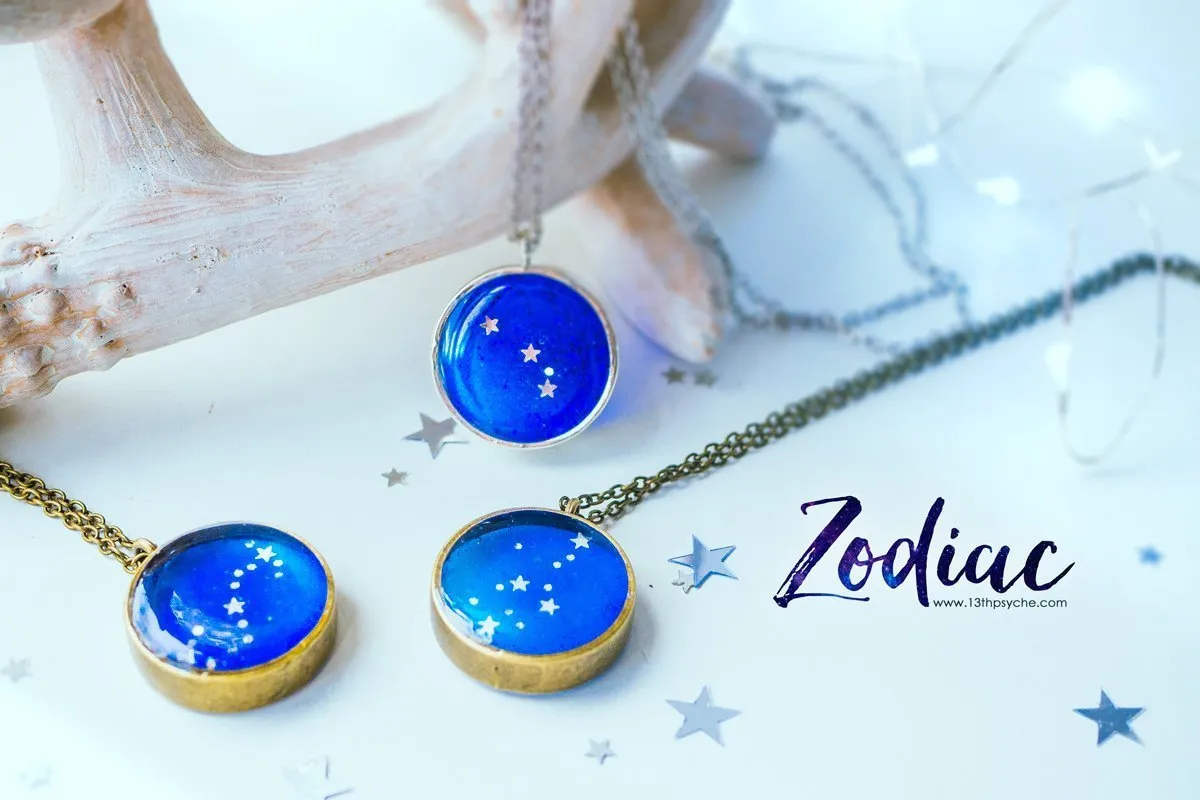 Zodiac jewelry, Virgo constellation necklace