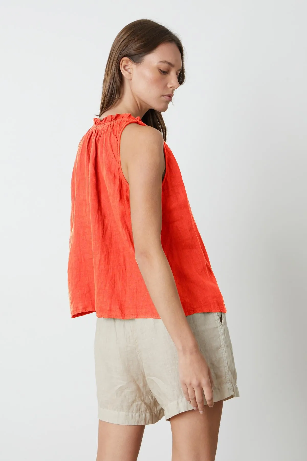 ZOEY LINEN V-NECK TANK TOP