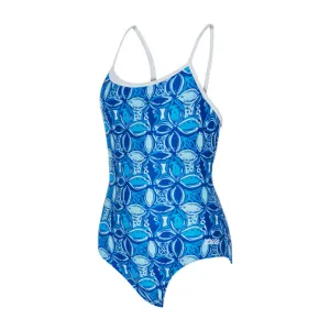 Zoggs Girls Blue Fish Sprintback One Piece