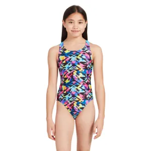 Zoggs Girls Flyback One Piece - Neon Cracker