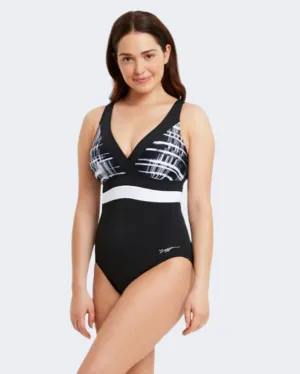 Zoggs Square Back Women Swim Monokini Black/White